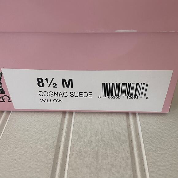 Crown Vintage Cognac Suede Willow Block Camel Heel Pump Shoes - Size Women's 8.5 - Picture 10 of 12